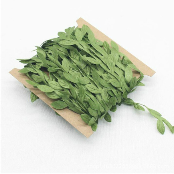 5 PCS Cloth Leaf Garland Decoration Accessories Green Leaf Cane Leaf Simulation DIY Garland Material, Size:10 Meters / Card