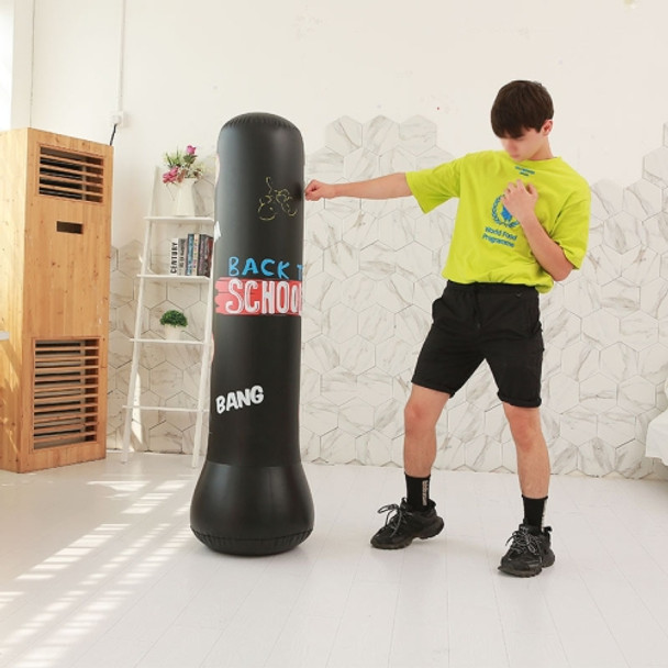 PVC Fitness Inflatable Boxing Column Vertical Venturi Thickened Boxing Column, Specification: 150cm(Black)