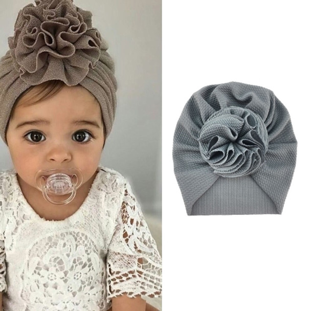 5 PCS Baby Sun Flower Hedging Cap Solid Color Turban Hat, Size: One Size(Gray )