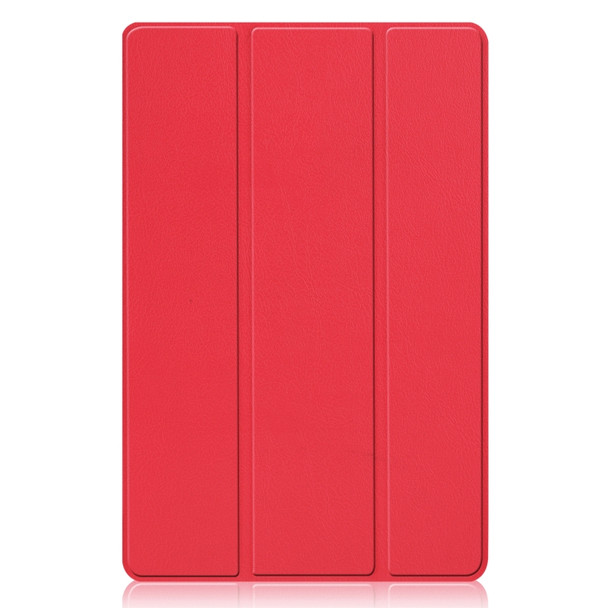 For Xiaomi Pad 5 Custer Texture Horizontal Flip Leather Case with Three-folding Holder & Sleep / Wake-up Function(Red)