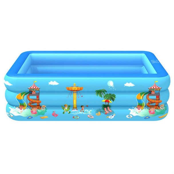 Household Indoor and Outdoor Amusement Park Pattern Children Square Inflatable Swimming Pool, Size:180 x 130 x 55cm