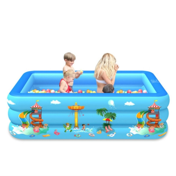 Household Indoor and Outdoor Amusement Park Pattern Children Square Inflatable Swimming Pool, Size:150 x 110 x 50cm