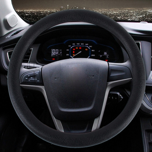 Crocodile Texture Universal Rubber Car Steering Wheel Cover Sets Four Seasons General (Black)