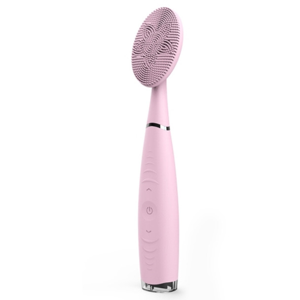LSHOW YJK038 IPX6 Waterproof Hand-held Intelligent High Frequency Vibration Silicone Facial Cleaning Instrument (Pink)