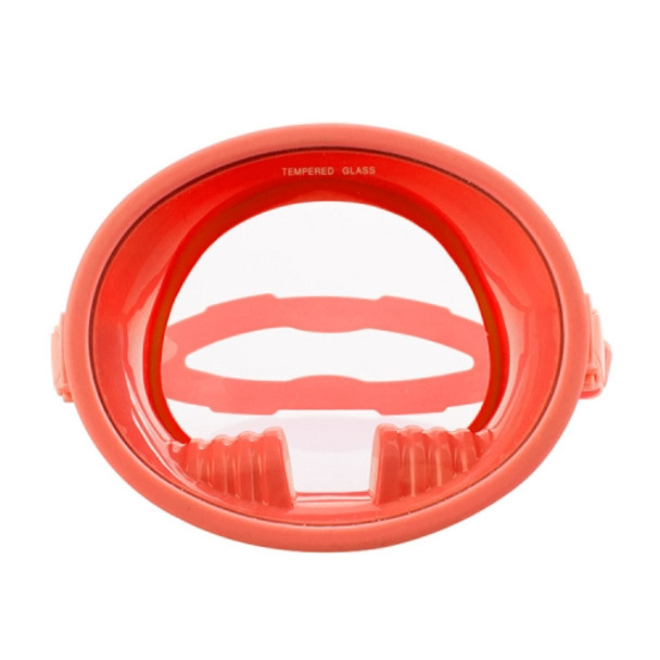 WAVE Panoramic Wide Field Of Vision Diving Goggles Anti-Fog And Waterproof Snorkeling Tempered Glass Mask, Size: One Size(Coral Red)