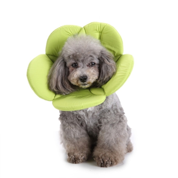 Pet Protection Collar Dog Flower Protection Collar, Specification: M(Green )