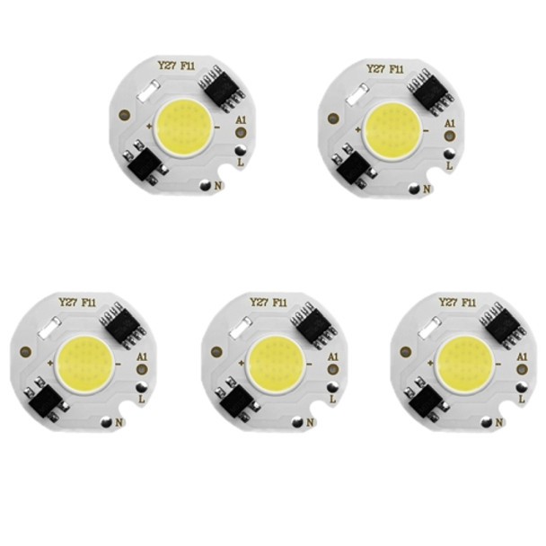 5 pcs COB LED Light Chip AC 220V LED Bulb Light Intelligent IC Driver Bulb Light DIY Spotlight Downlight Chip Outdoor Flood Light(5W(warm white))
