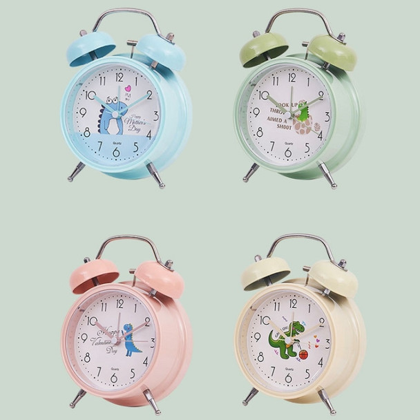 Student Cute Style Bell Alarm Clock Bedside Mute Clock With Light Specification： Y35 4 Inch (Green)