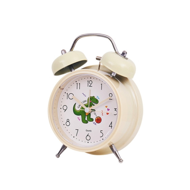 Student Cute Style Bell Alarm Clock Bedside Mute Clock With Light Specification： Y33 3 Inch (Beige)