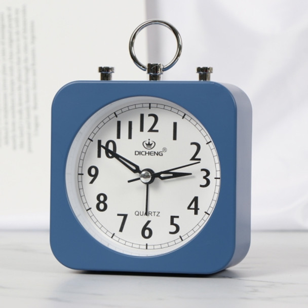 2 PCS Lazy Silent Small Alarm Clock Office Home Desktop Clock(Blue)