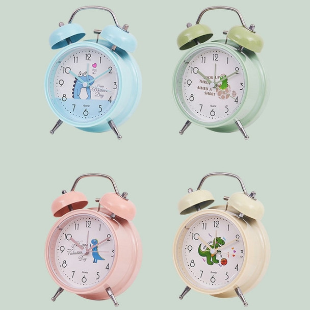 Student Cute Style Bell Alarm Clock Bedside Mute Clock With Light Specification： Y35 4 Inch (Beige)