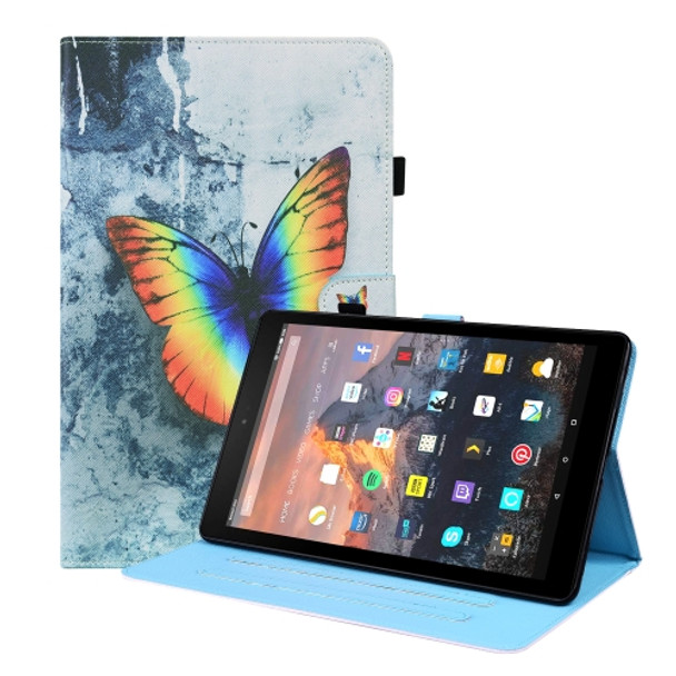 For Amazon Fire HD 10 2019 Animal Pattern Horizontal Flip Leather Case with Holder & Card Slots & Photo Frame & Sleep / Wake-up Function(Color Butterfly)