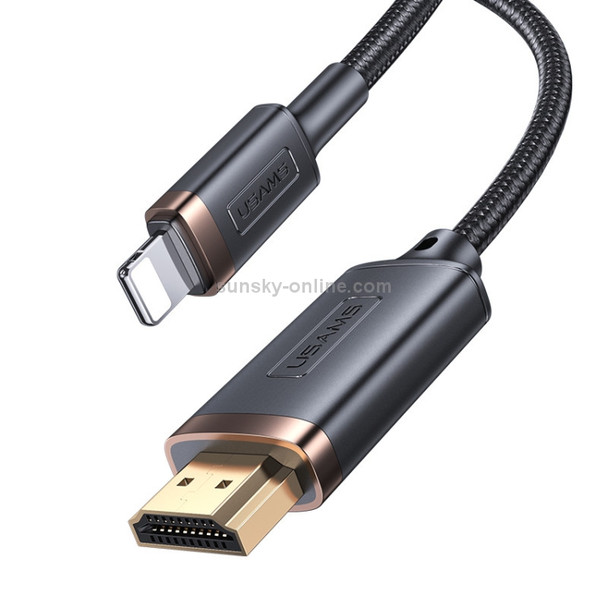 USAMS US-SJ509 U70 8 Pin to HDMI HD Video Adapter Cable, Length: 2m (Black)