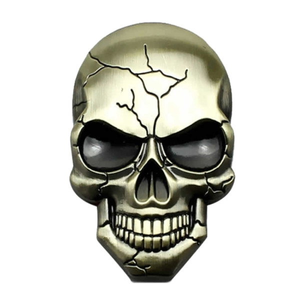 Three-dimensional Devil Skull Metal Car Sticker (Bronze)