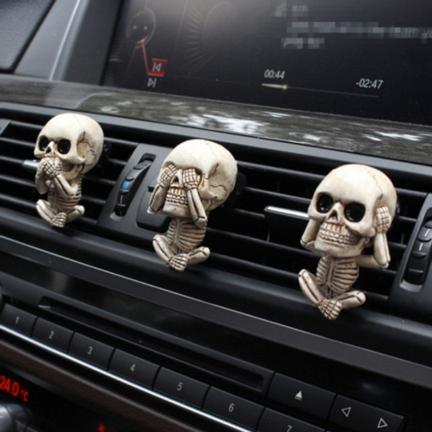 3 in 1 Car Ghost Head Shape Aromatherapy Air Outlet Resin Ornaments