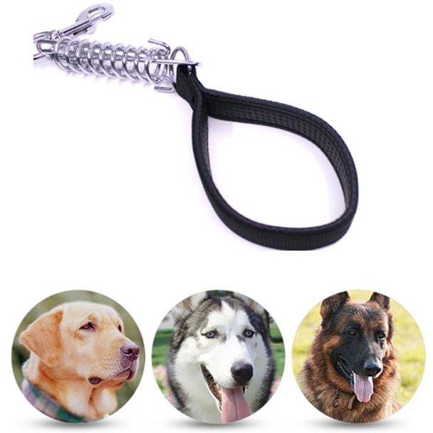 Pet Medium Large Dogs Cushion Traction Rope Spring Foam Handle Explosion-proof Short Chain, Size: 3.5mm*45cm, Foam Width: 2.5cm(Black)