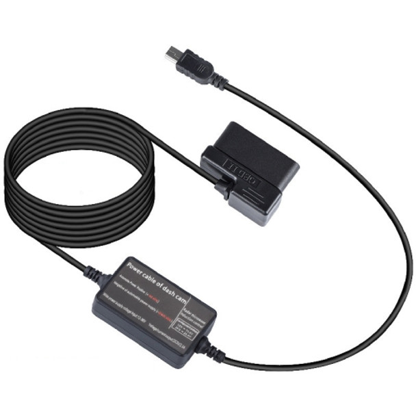 H525 Driving Recorder OBD Radar Line Microwave Induction Antihyline With Low Voltage Protection Car Power Cable(Mini Straight)