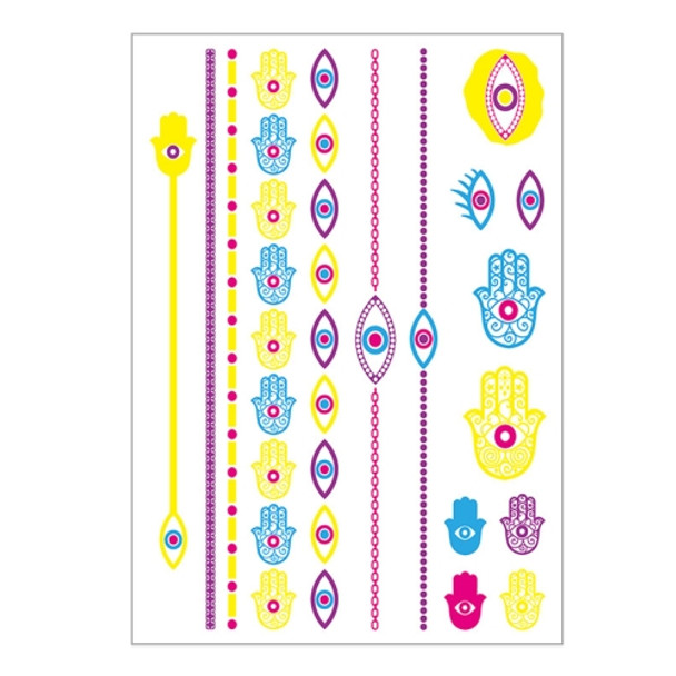 10 PCS Fluorescent Flower Arm Tattoo Sticker Face Sticker Waterproof Feather Tattoo Arm Tattoo Sticker(DKCS034)