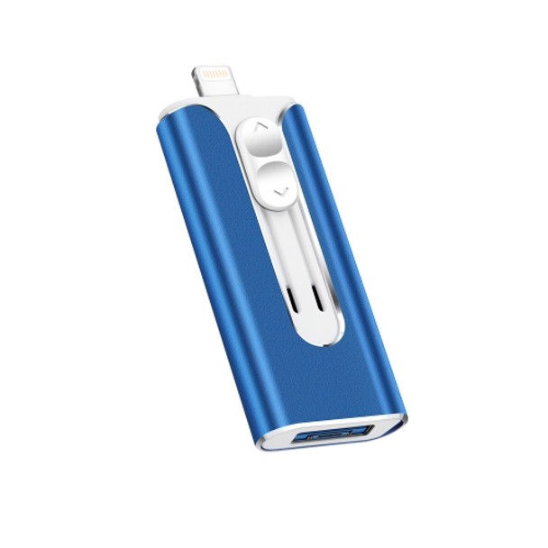 32GB Micro USB + 8 Pin + USB 2.0 3 in 1 Mobile Phone Computer U-Disk(Blue)