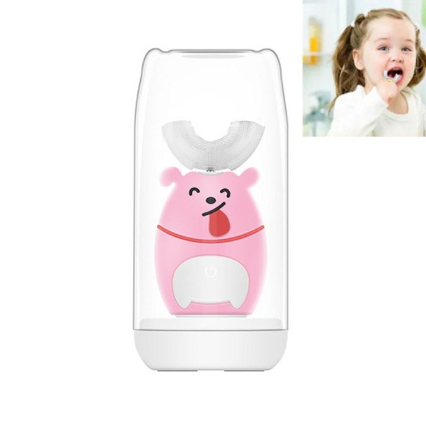 Children Sonic Electric Toothbrush Automatic U-shaped Electric Toothbrush, Age:2-6 Years Old(Pink)