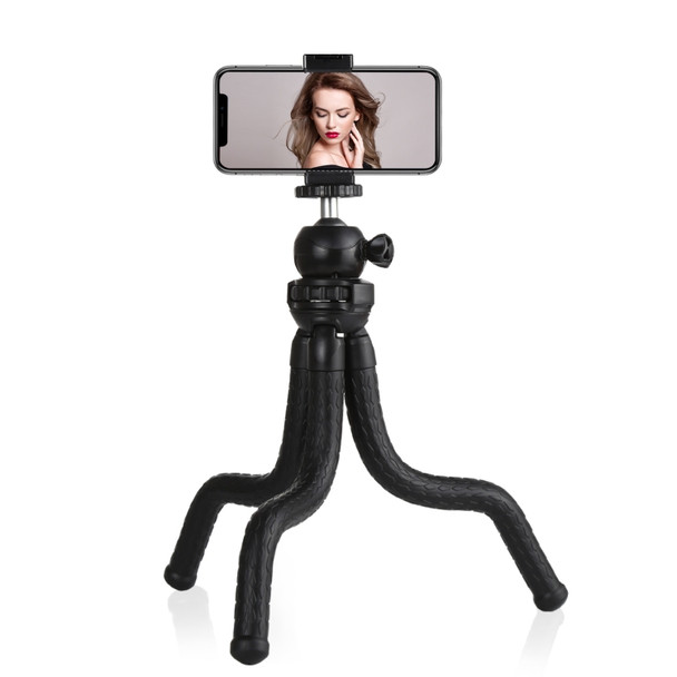 PULUZ Mini Octopus Flexible Tripod Holder with Ball Head & Phone Clamp + Tripod Mount Adapter & Long Screw for SLR Cameras, GoPro, Cellphone, Size: 30cmx5cm