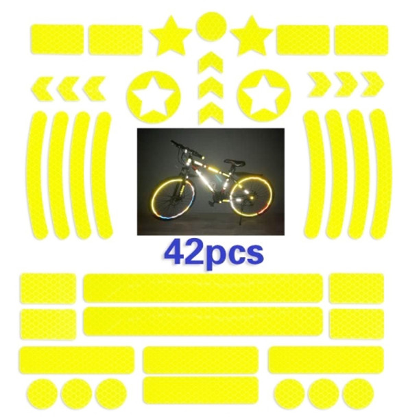 2 Sets Bicycle Honeycomb Reflective Sticker Night Reflective Logo Grid Stripe Warning Strip(Fluorescent Yellow)