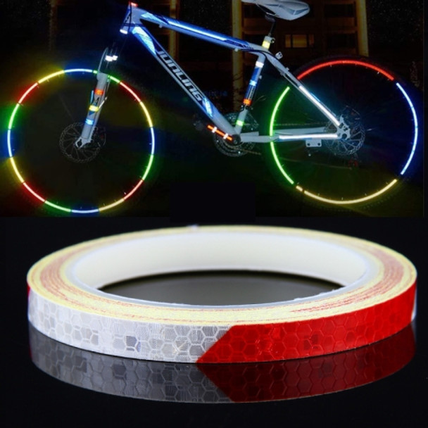 10 Rolls Bicycle Mountain Bike Motorcycle Sticker Car Contour Reflective Sticker Night Riding Reflective Sticker 1 x 800cm(Red White)