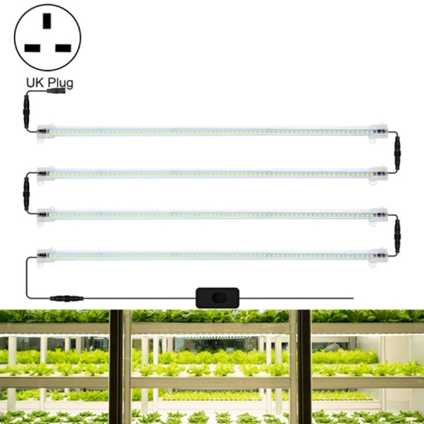 LED Plant Lamp Household Full Spectral Filling Hard Lamp Strip, Style: 50cm 4 Head(Sun Light UK Plug)