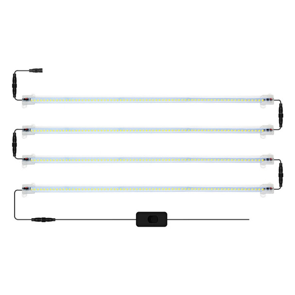 LED Plant Lamp Household Full Spectral Filling Hard Lamp Strip, Style: 50cm 4 Head(Sun Light AU Plug)