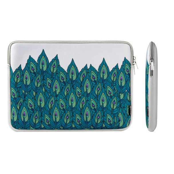 2 in 1 Green Leaf Pattern Neoprene Laptop Handbag Letter Bag for MacBook 13.3 inch