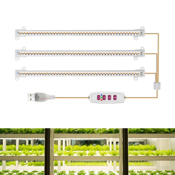 LED Plant Growth Lamp Time Potted Plant Intelligent Remote Control Cabinet Light, Style: 30cm Three Head(Sunshine)