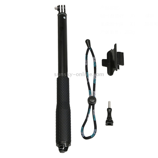 Handheld Aluminium Extendable Pole Monopod with Screw & Strap & Remote Control Buckle for GoPro HERO5 Session /5 /4 Session /4 /3+ /3 /2 /1, Xiaoyi Sport Cameras, Adjustment Length: 36-110cm(Black)