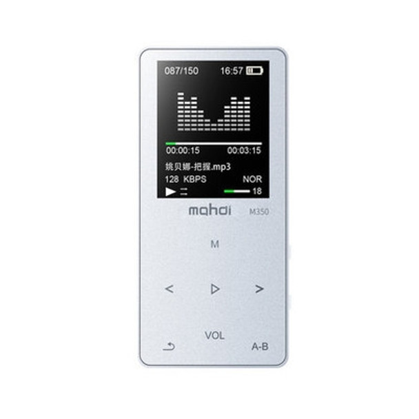 Mahdi Sports MP3 MP4 Music Player Mini Student Walkman with Screen Card Voice Recorder, Memory Size:8GB(Silver)