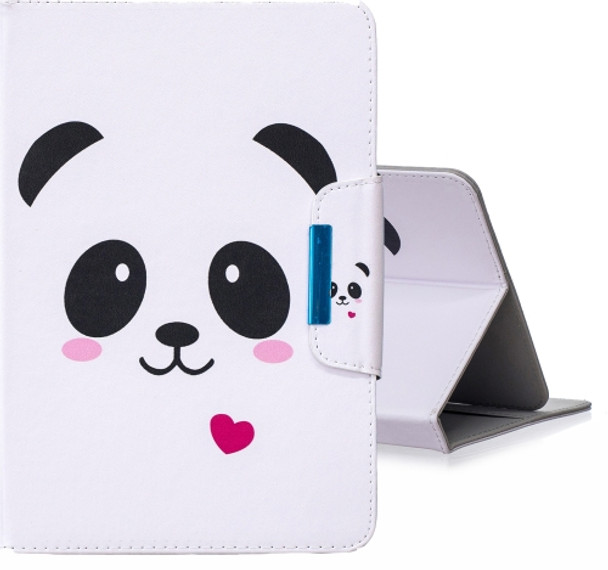 For 8 inch Tablet PC Universal Colored Drawing Horizontal Flip PU Leather Case with Holder & Card Slots(Caring Panda)