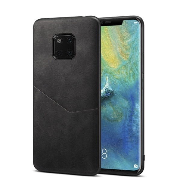 For Huawei Mate 20 Pro Skin Feel PU + TPU Protective Case with Card Slot(Black)