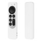 Silicone Protective Case Cover with Rope For Apple TV 4K 4th Siri Remote Controller(White)