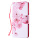 For Huawei P30 Colored Drawing Pattern Cross Texture Horizontal Flip PU Leather Case with Holder & Card Slots & Wallet(Peach Blossom)