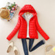 Warm Winter Parka Jacket Ladies Women Slim Short Coat, Size:L(Red)