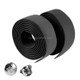 TOSEEK 1 Pair New Cycling Road Bike Sports Bicycle Cork Handlebar Tape Wrap + 2 Bar Plug(Black)