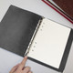 A5 Faux Leather Loose-leaf Grid Notebook, Style:Checkered Core(Black)