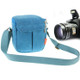 Portable Digital Camera Canvas Bag with Strap, Size: 13.5cm x 9cm x 14cm(Blue)