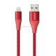 ANKER A8452 Powerline+ II USB to 8 Pin Apple MFI Certificated Nylon Pullable Carts Charging Data Cable, Length: 0.9m(Red)