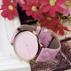 2 PCS Casual Simple Sofa Leather Quartz Couple Watch(Pink)