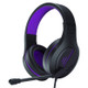 SADES MH601 3.5mm Plug Wire-controlled Noise Reduction E-sports Gaming Headset with Retractable Microphone, Cable Length: 2.2m(Purple)