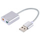 Aluminum Alloy Shell External USB Virtual 7.1 Channel Sound Card with 13cm Cable for PC Laptop (Silver)