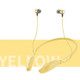 D01 Macaron Neck-mounted Wireless Bluetooth Earphone Noise Cancelling Sports Headphones Support TF Card(Yellow)