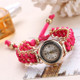 Sloggi 377 Women Knitting Rope Chain Quartz Wrist Watch(Rose Red)