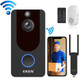 EKEN V7 1080P Wireless WiFi Smart Video Doorbell, Support Motion Detection & Infrared Night Vision & Two-way Voice, Package 5: Doorbell + Dual Slots Battery Charger + Chime + WiFi Repeater(Black)
