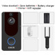 EKEN V7 1080P Wireless WiFi Smart Video Doorbell, Support Motion Detection & Infrared Night Vision & Two-way Voice, Package 5: Doorbell + Dual Slots Battery Charger + Chime + WiFi Repeater(Black)