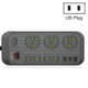 T17 3000W High-power 24-hour Smart Timing Socket QC3.0 USB Fast Charging Power Strip Socket , Cable Length: 2m, US Plug(Black)